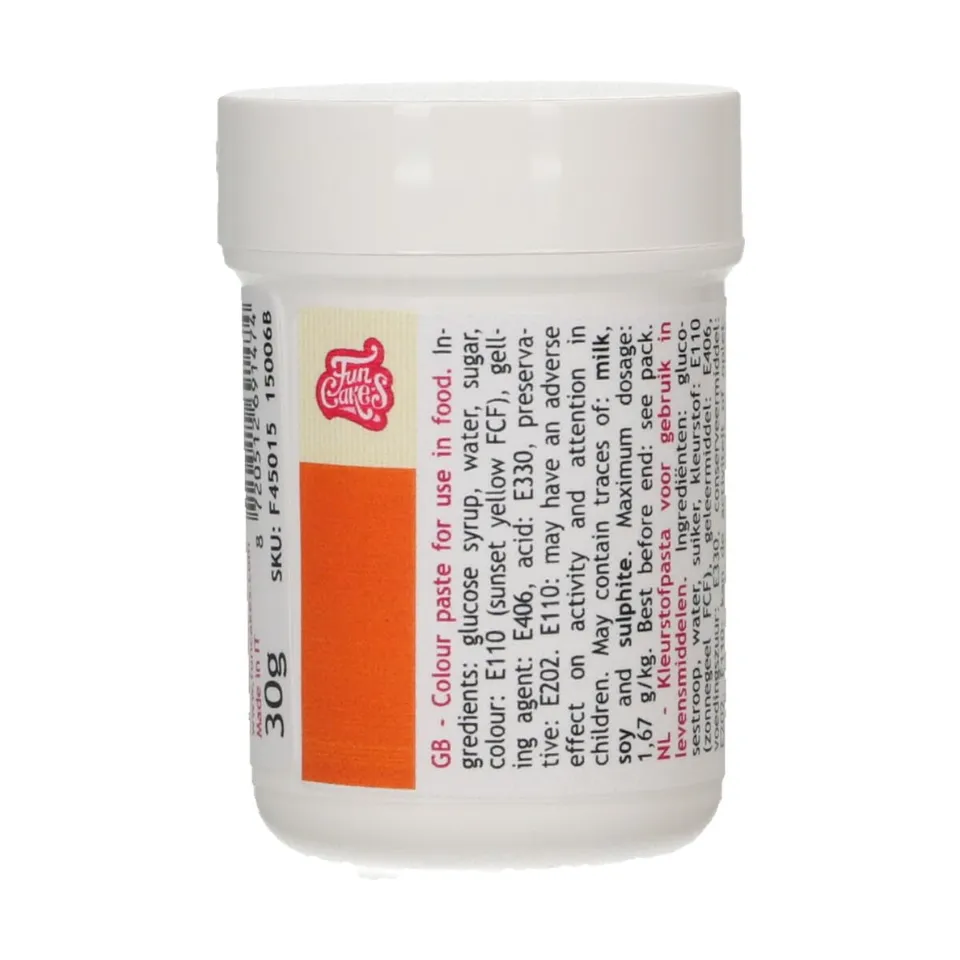 funcakes-food-colour-paste-lebensmittelfarbpaste-orange-30-g image 1