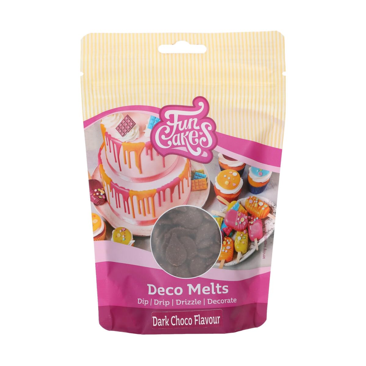 funcakes-deco-melts-dark-choco-zartbitter-schokodrops-250-g image 3