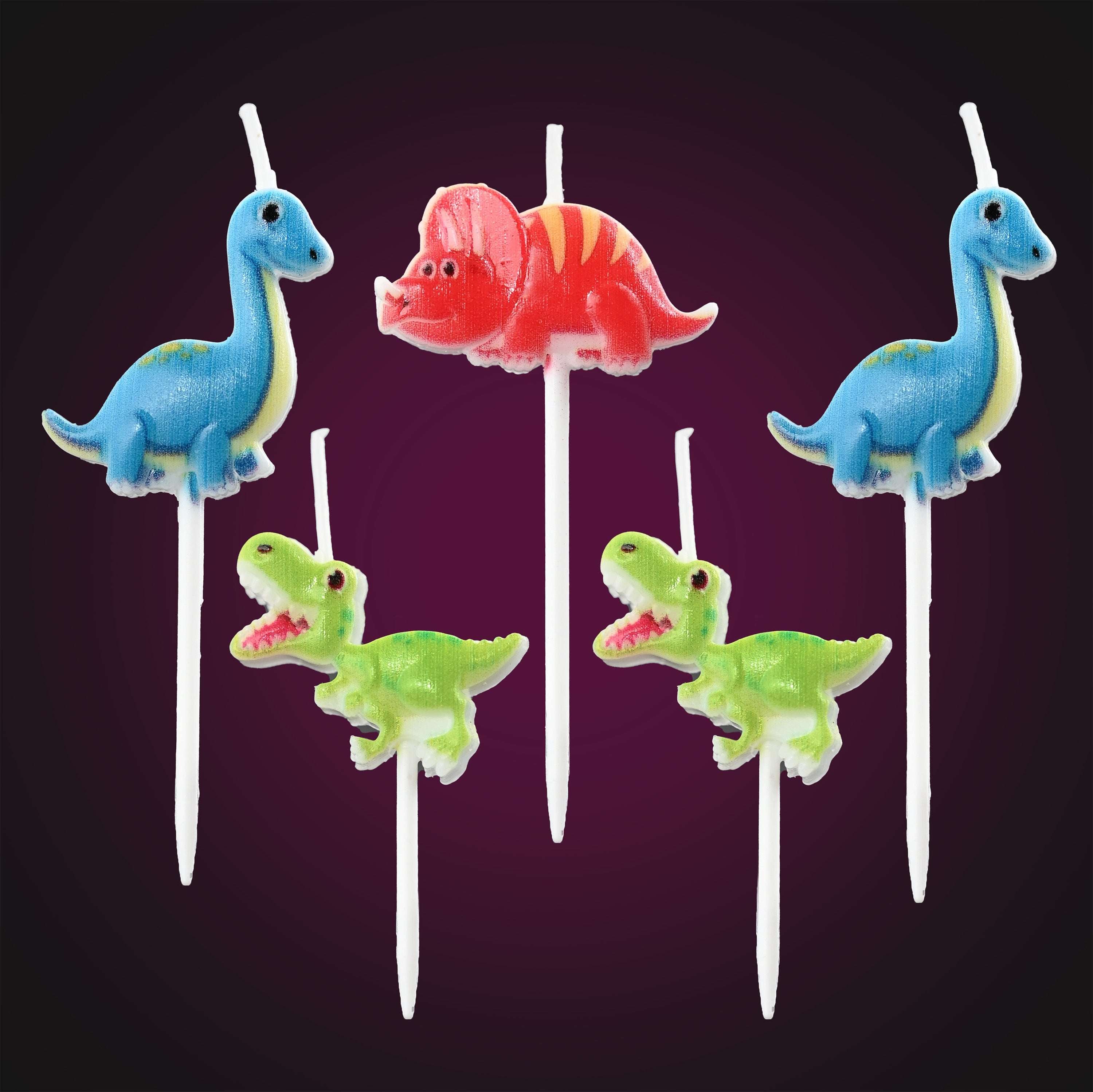 decocino-kerzen-set-dinos-5-tlg-kuchendeko-by-amira image 2