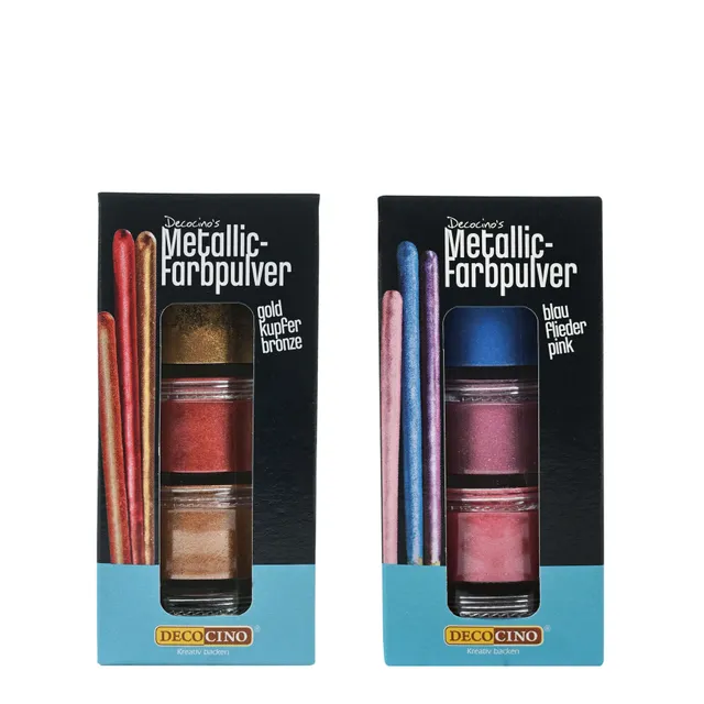 decocino-metallic-farbpulver-sparset-6x2g-blau-flieder-pink-gold-kupfer-bronze image 1