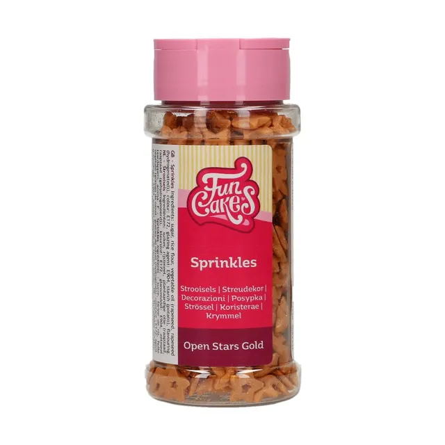 funcakes-sprinkles-zuckerstreusel-stars-gold-50-g image 1