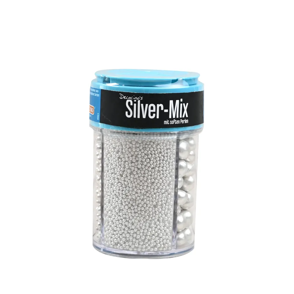decocino-silver-mix-glam-streuer-4fach-zuckerperlen-silber-99g image 1