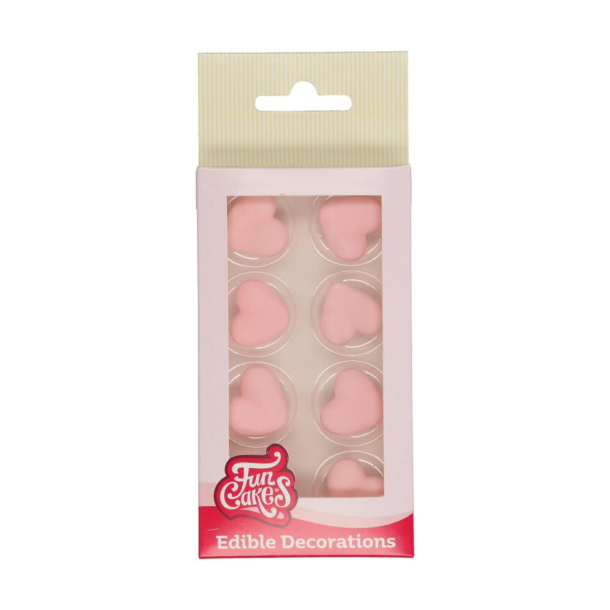 funcakes-sugar-decorations-pink-hearts-zuckerherzen-pink-8-st-ck image 1