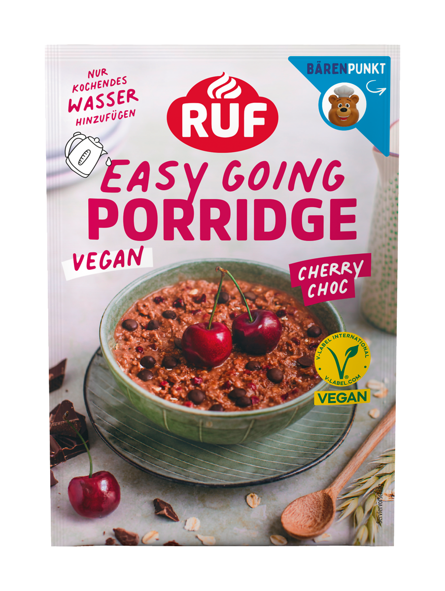 ruf-porridge-cherry-choc-vegan-instant-haferbrei-kirsche-zartbitter image 1