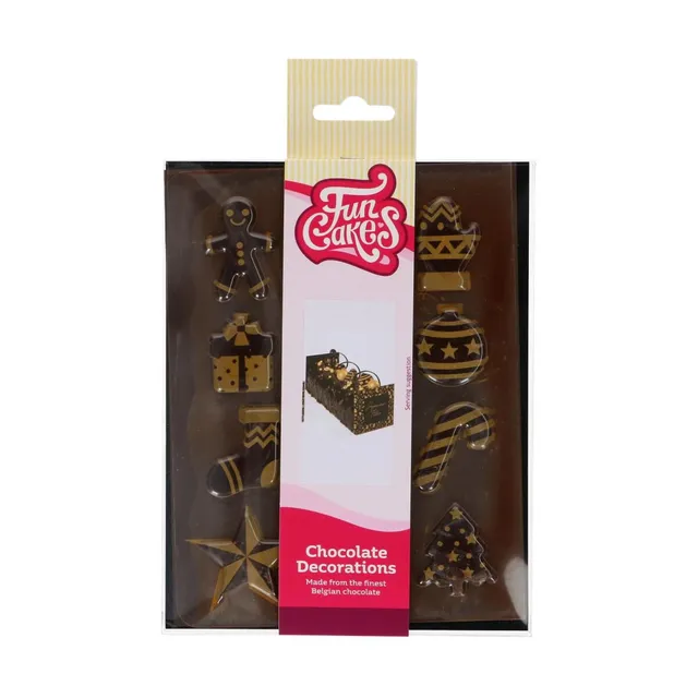 funcakes-chocolate-decorations-schokofiguren-gold-christmas-12-st-ck image 1