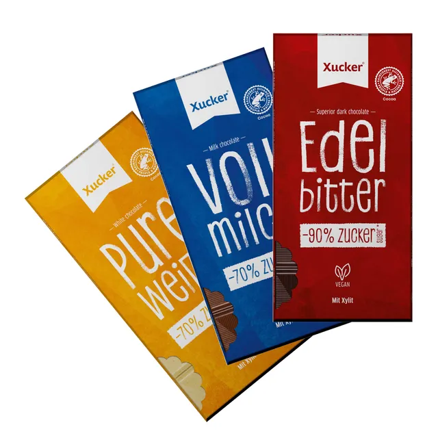 xucker-schokolade-mit-xylit-klassik-mix-no-added-sugar-3x80g image 1