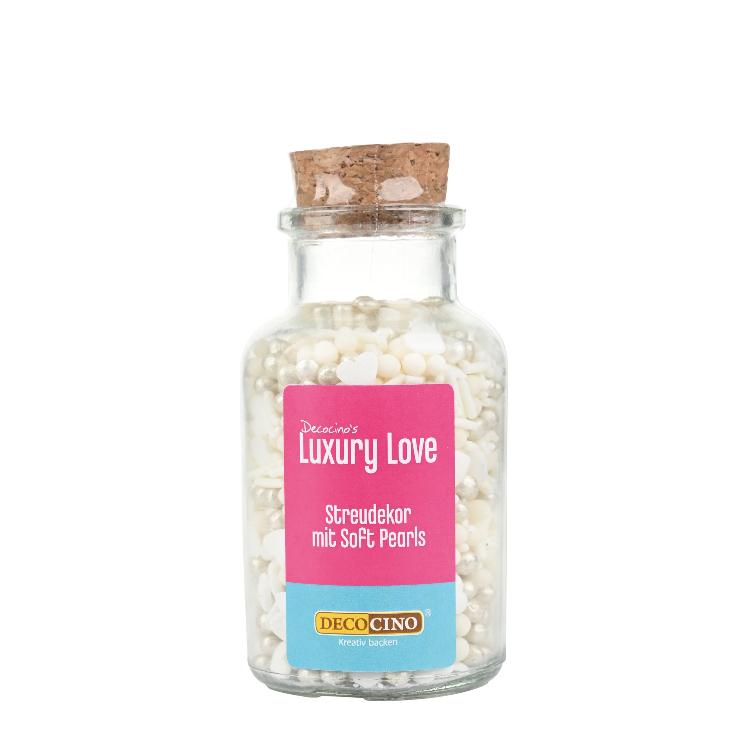 decocino-luxury-love-streusel-mix-im-glas-105g-wei-silber-perlen image 1