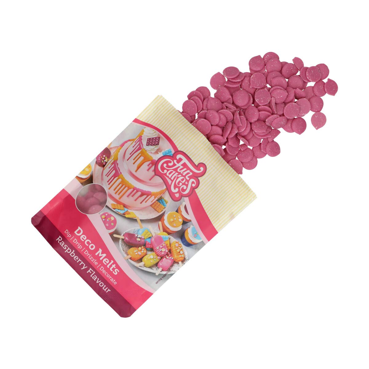 funcakes-deco-melts-himbeere-pink-schmelzdrops-mit-himbeergeschmack-250-g image 3