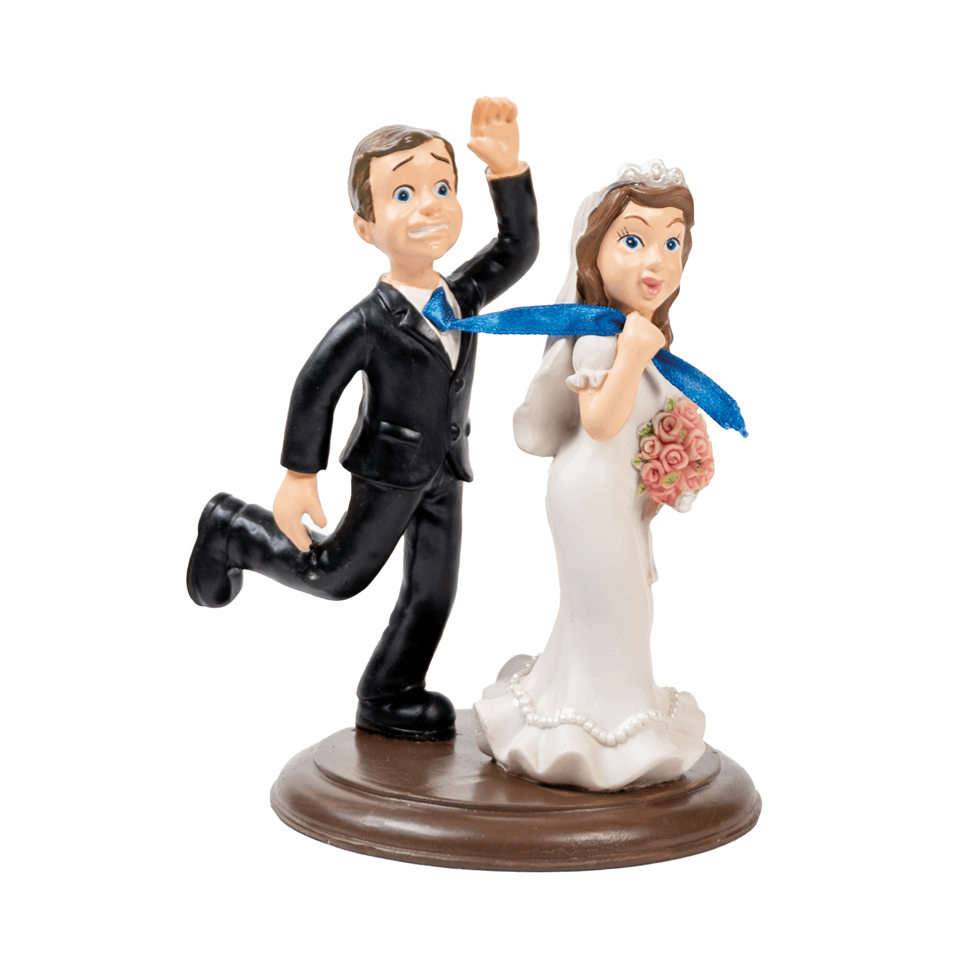 decocino-tortenfigur-brautpaar-mit-der-krawatte-eingefangen-15-cm image 1