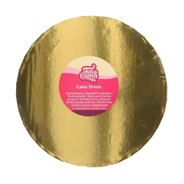 funcakes-cake-drum-rund-gold-tortenunterlage-25-cm image 1