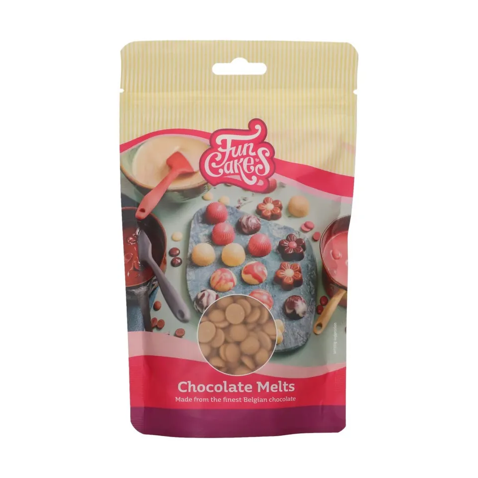 funcakes-chocolate-melts-gold-200-g-belgische-schmelzschokolade image 1