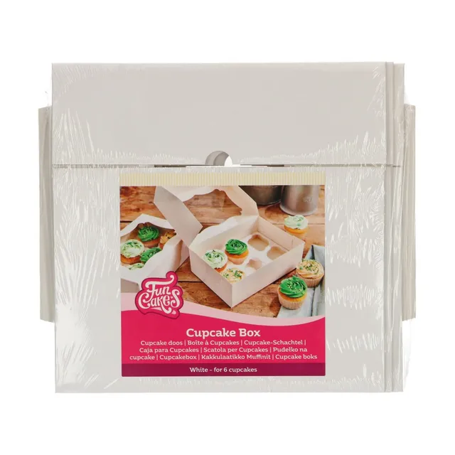 funcakes-cupcake-schachtel-6er-wei-mit-fenster-und-einsatz-3-boxen image 1