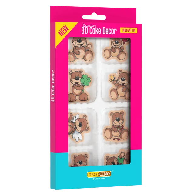 decocino-3d-cake-decor-b-rchen-8-st-ck-zuckerdekor-teddy image 1