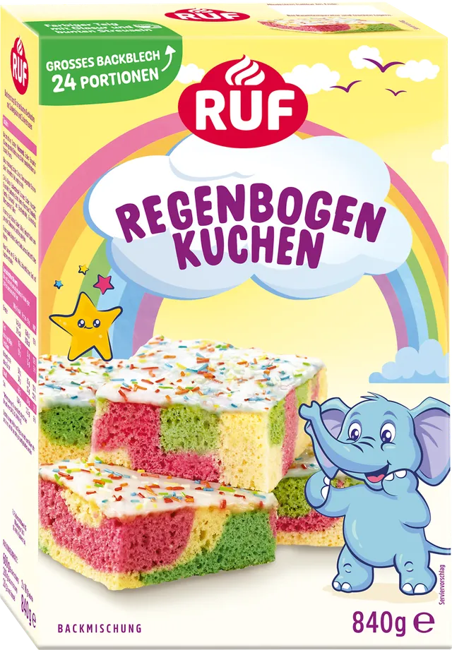 ruf-regenbogen-kuchen-backmischung-bunter-schichtkuchen image 1