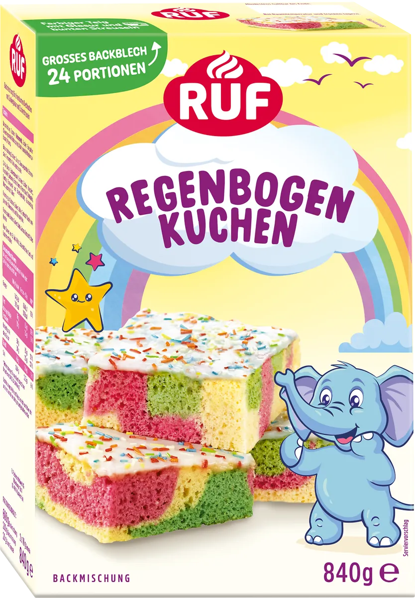 ruf-regenbogen-kuchen-backmischung-bunter-schichtkuchen image 1