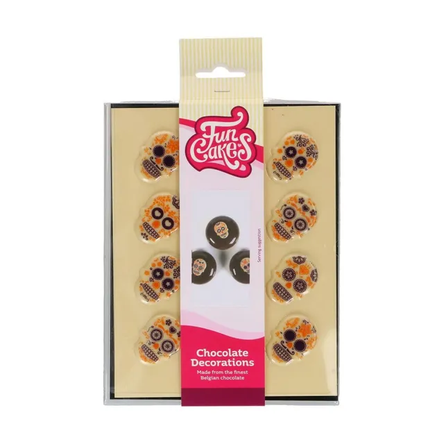 funcakes-chocolate-decorations-day-of-the-dead-schokofiguren-totenkopf-12-st-ck image 1