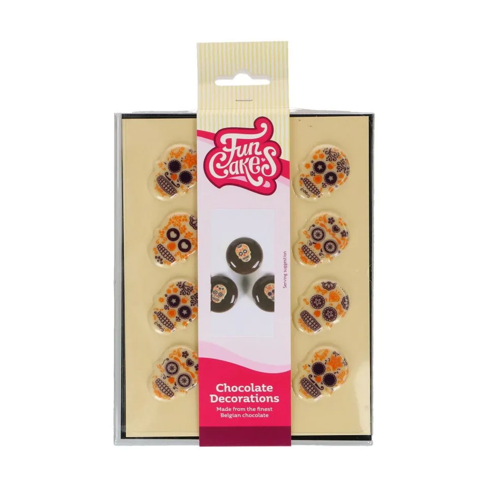 funcakes-chocolate-decorations-day-of-the-dead-schokofiguren-totenkopf-12-st-ck image 1