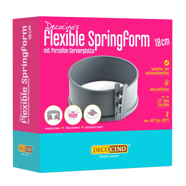 decocino-flexible-springform-mit-porzellan-servierplatte-18-cm image 1