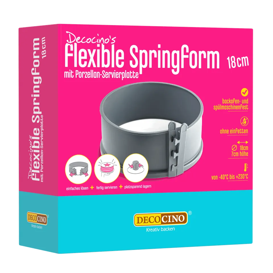decocino-flexible-springform-mit-porzellan-servierplatte-18-cm image 1