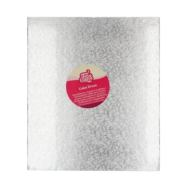 funcakes-cake-drum-rechteckig-silber-tortenunterlage-35-5-x-30-5-cm-12-mm image 1