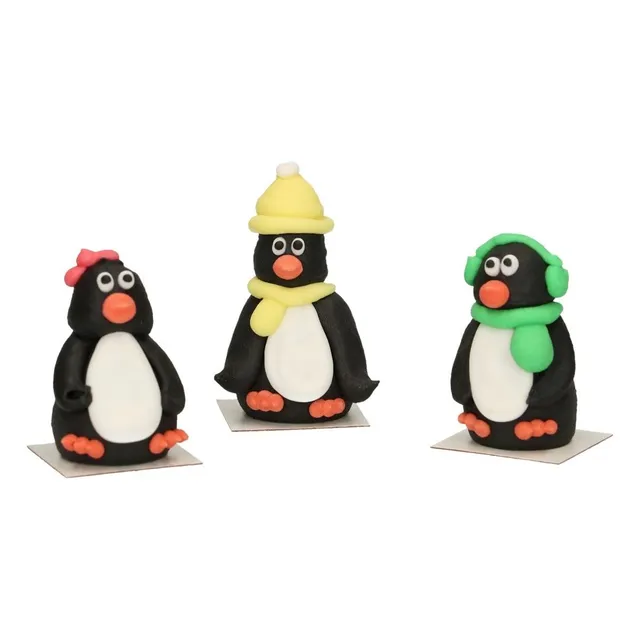 funcakes-sugar-decorations-zuckerfiguren-3d-penguin-3-st-ck image 1
