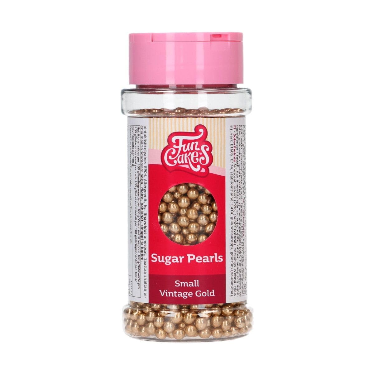 funcakes-sugar-pearls-zuckerstreusel-vintage-gold-80-g image 1