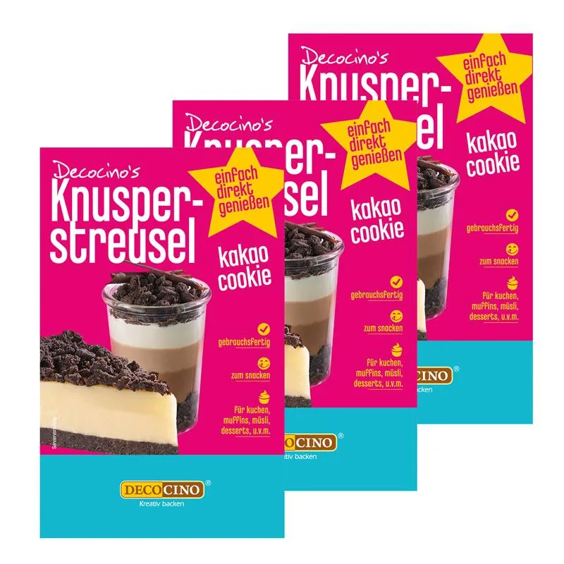 decocino-knusperstreusel-kakao-cookie-3er-set-3x200g-topping image 1