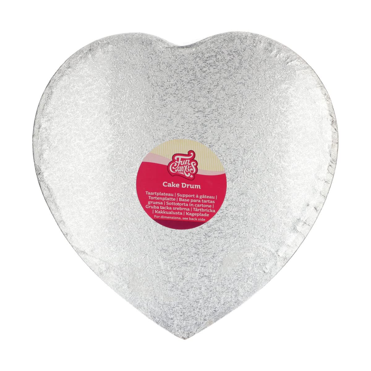 funcakes-cake-drum-herz-silber-27-5-cm-stabile-tortenunterlage-12-mm image 2