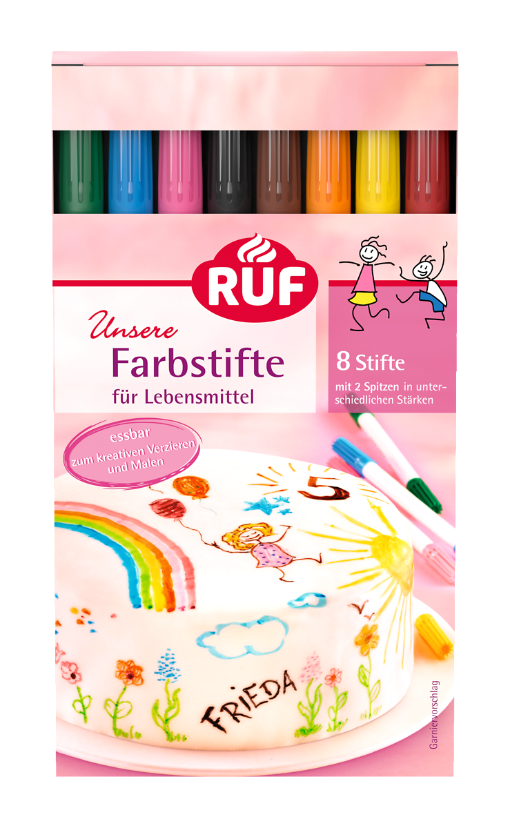 ruf-lebensmittel-farbstifte-8-farben-mit-doppelspitze image 1