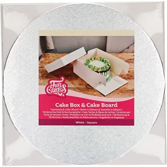 funcakes-cake-box-board-set-kuchenbox-25x25x15-cm-mit-cakeboard image 1