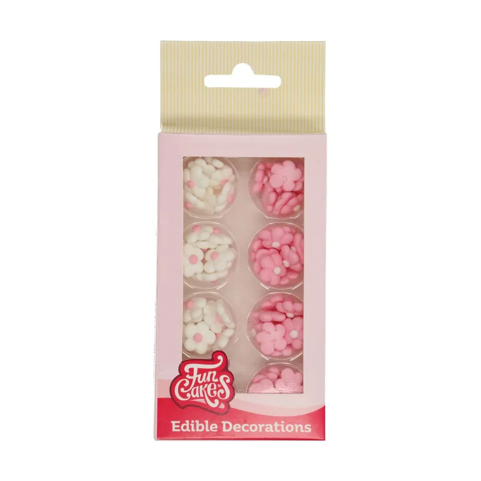 funcakes-sugar-decorations-flower-mix-white-pink-zuckerblumen-64-st-ck image 1