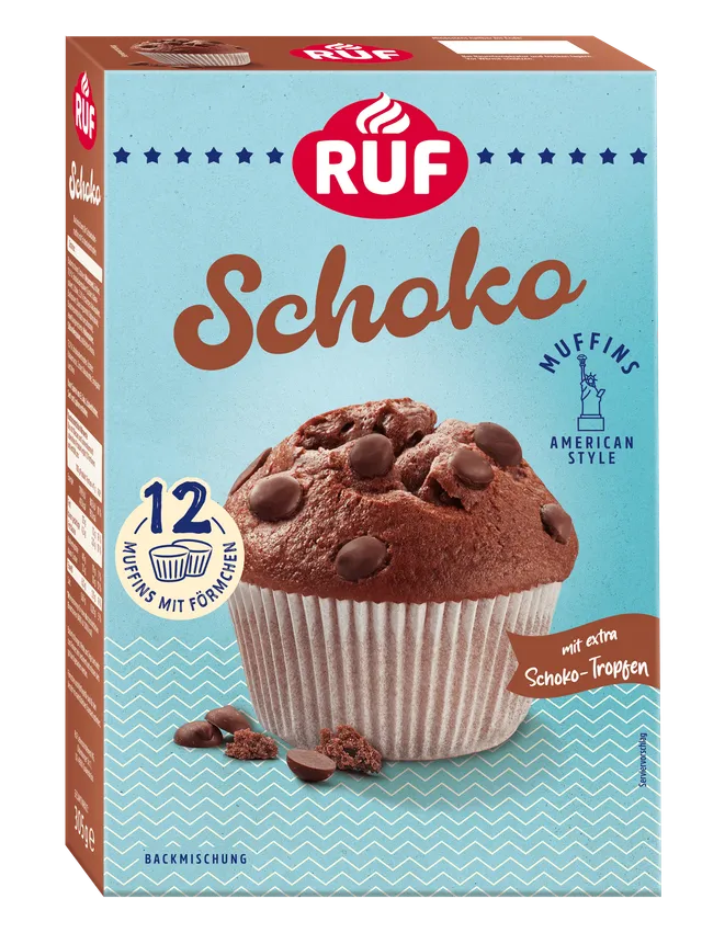 ruf-muffins-schoko-backmischung-american-style-mit-schokotropfen image 1