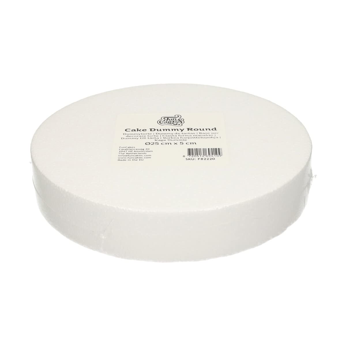 funcakes-cake-dummy-tortenattrappe-rund-25-x-5-cm-styropor image 1
