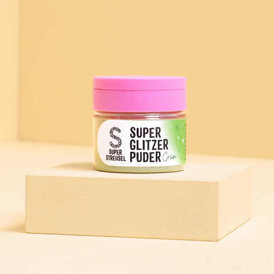 super-streusel-superglitzerpuder-gr-n-essbarer-glitzer-f-r-torten-drinks image 1
