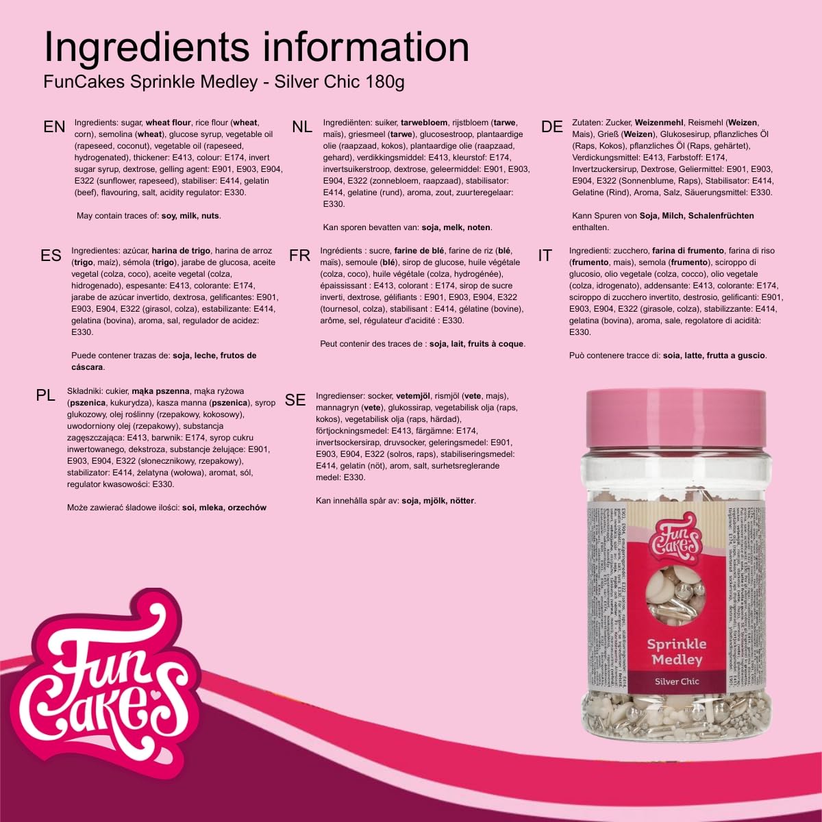 funcakes-sprinkle-medley-silver-chic-zuckerstreusel-180-g image 3