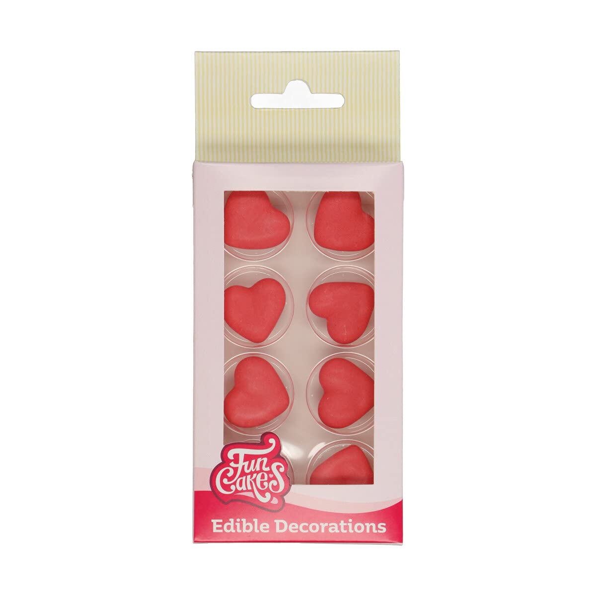 funcakes-sugar-decorations-zuckerfiguren-red-hearts-8-st-ck image 1