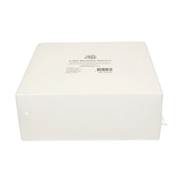funcakes-cake-dummy-square-styropor-torte-25-x-25-x-10-cm image 1