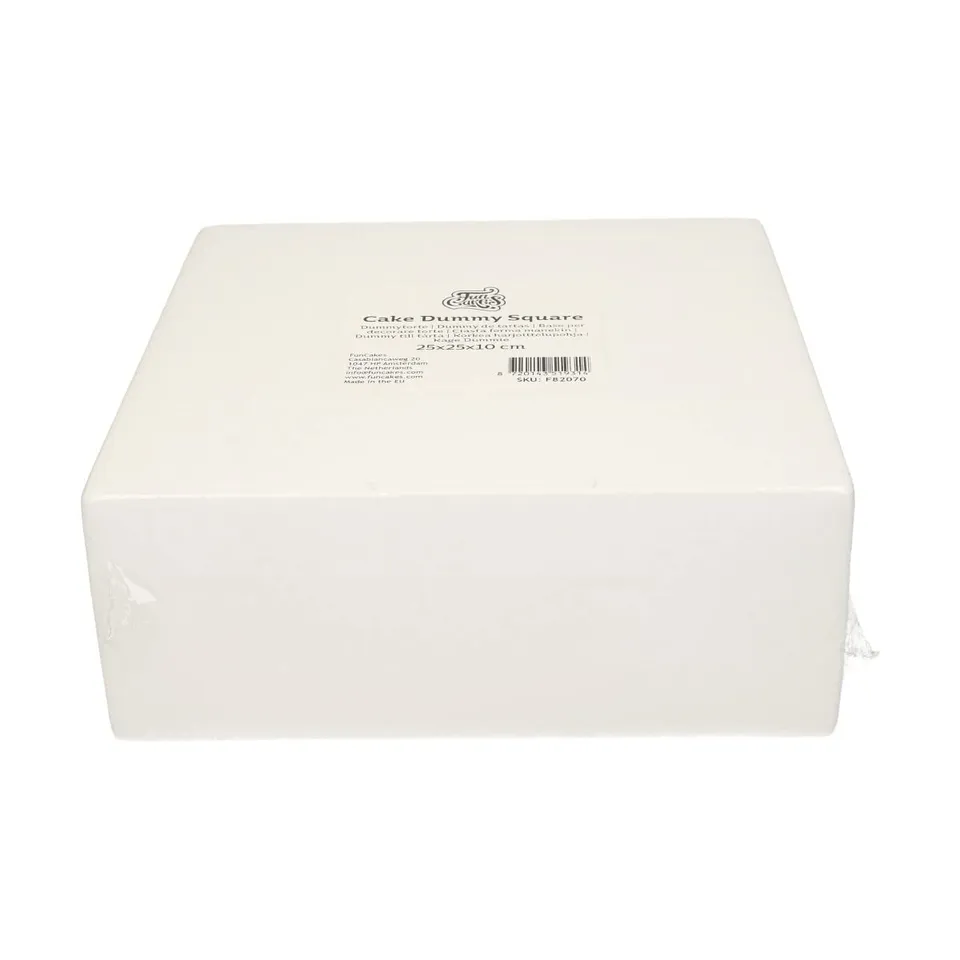 funcakes-cake-dummy-square-styropor-torte-25-x-25-x-10-cm image 1