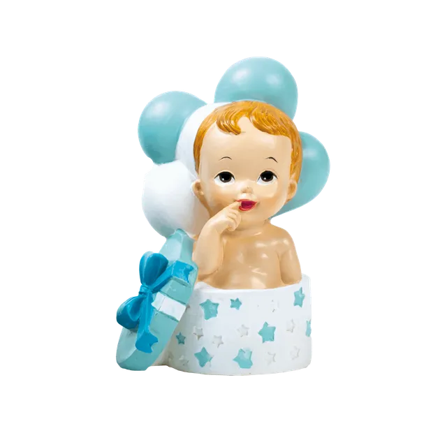 decocino-tortenfigur-baby-junge-im-geschenk-10-cm-taufe-deko-aus-polyresin image 1