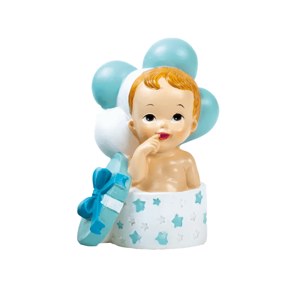 decocino-tortenfigur-baby-junge-im-geschenk-10-cm-taufe-deko-aus-polyresin image 1