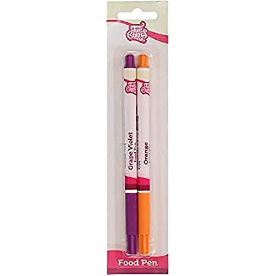 funcakes-food-pen-lebensmittelfarbe-stifte-purple-orange-2er-set image 1