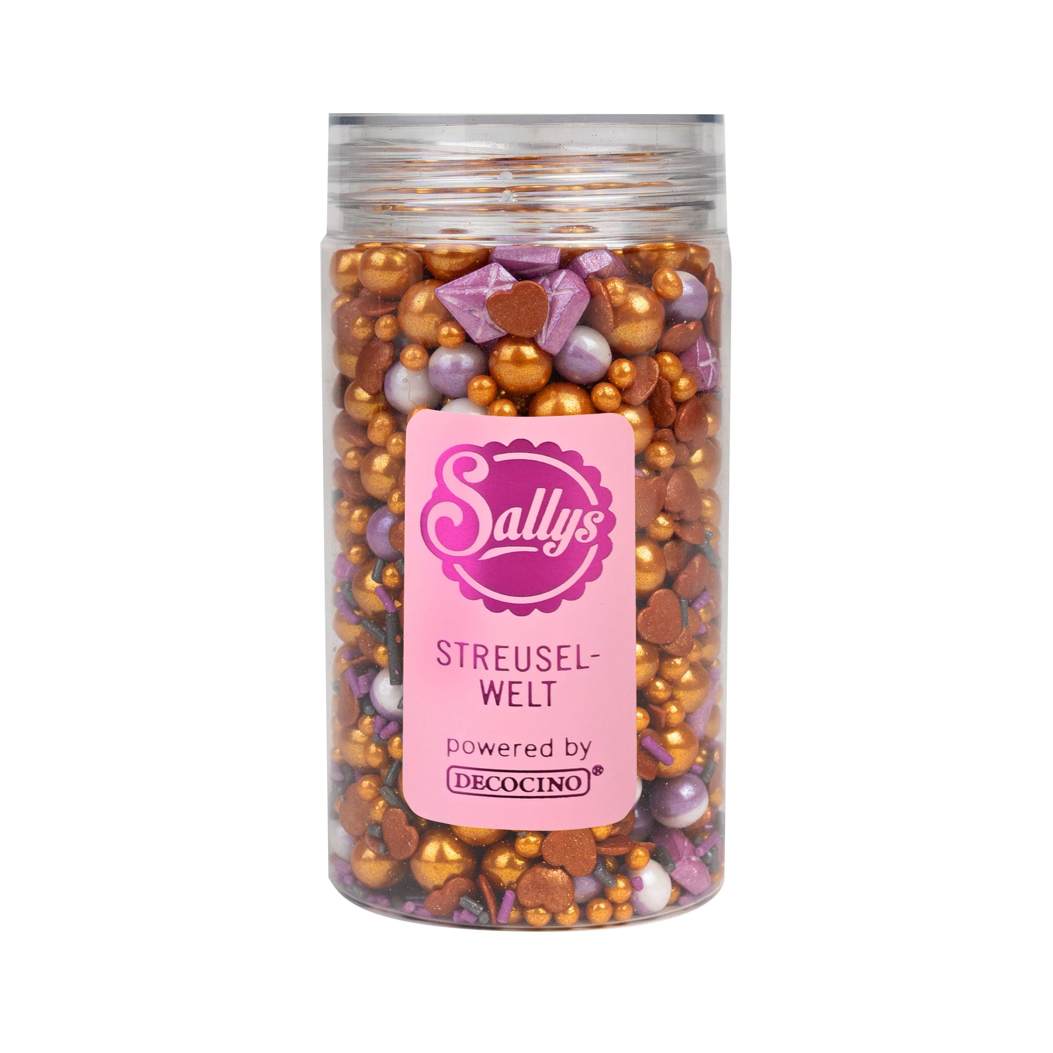 decocino-zuckerstreusel-royal-treasure-by-sally-130g-gold-violett-mix image 1