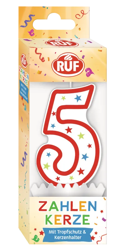 ruf-zahlenkerze-5-geburtstagskerze-mit-halter image 1