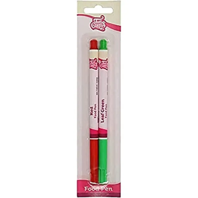funcakes-food-pen-rot-gr-n-lebensmittelfarbstift-2er-set image 1