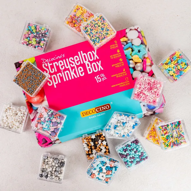 decocino-15-shades-of-sweet-streuselbox-15-teilig-zuckerstreusel-set image 1