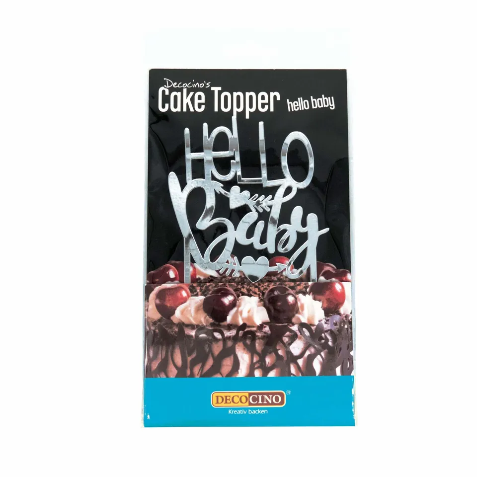 decocino-cake-topper-hello-baby-tortenstecker-aus-acryl-in-spiegel-silber image 1