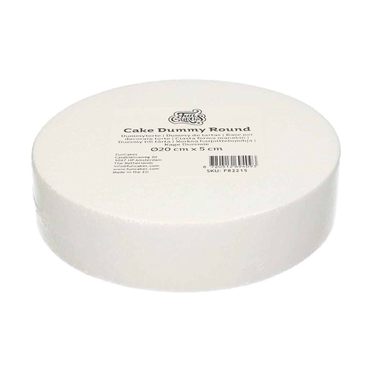 funcakes-cake-dummy-round-styropor-torte-rund-20-x-5-cm image 1