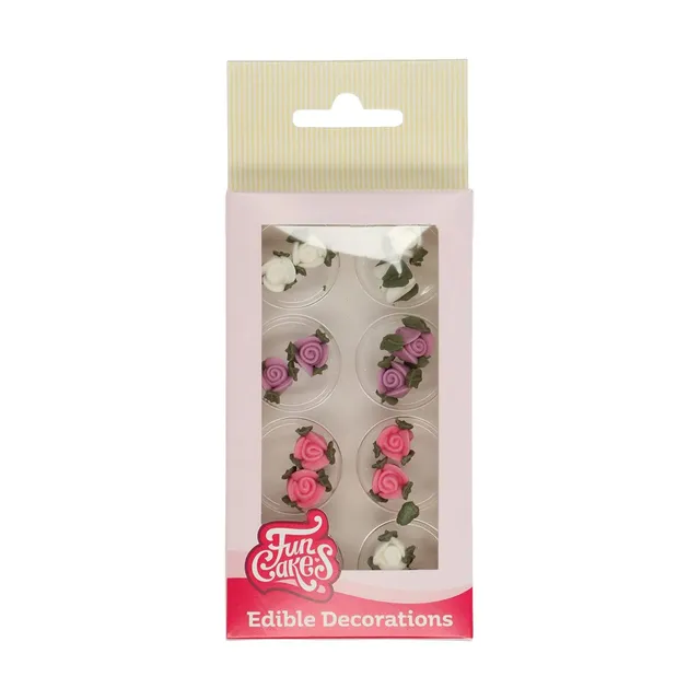 funcakes-zucker-dekorationen-rosen-mit-bl-ttern-set-16-st-ck image 1