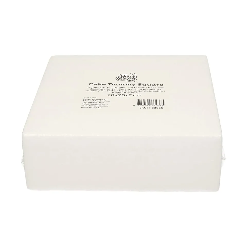 funcakes-cake-dummy-square-20x20x7-cm-styropor-torte-eckig image 1