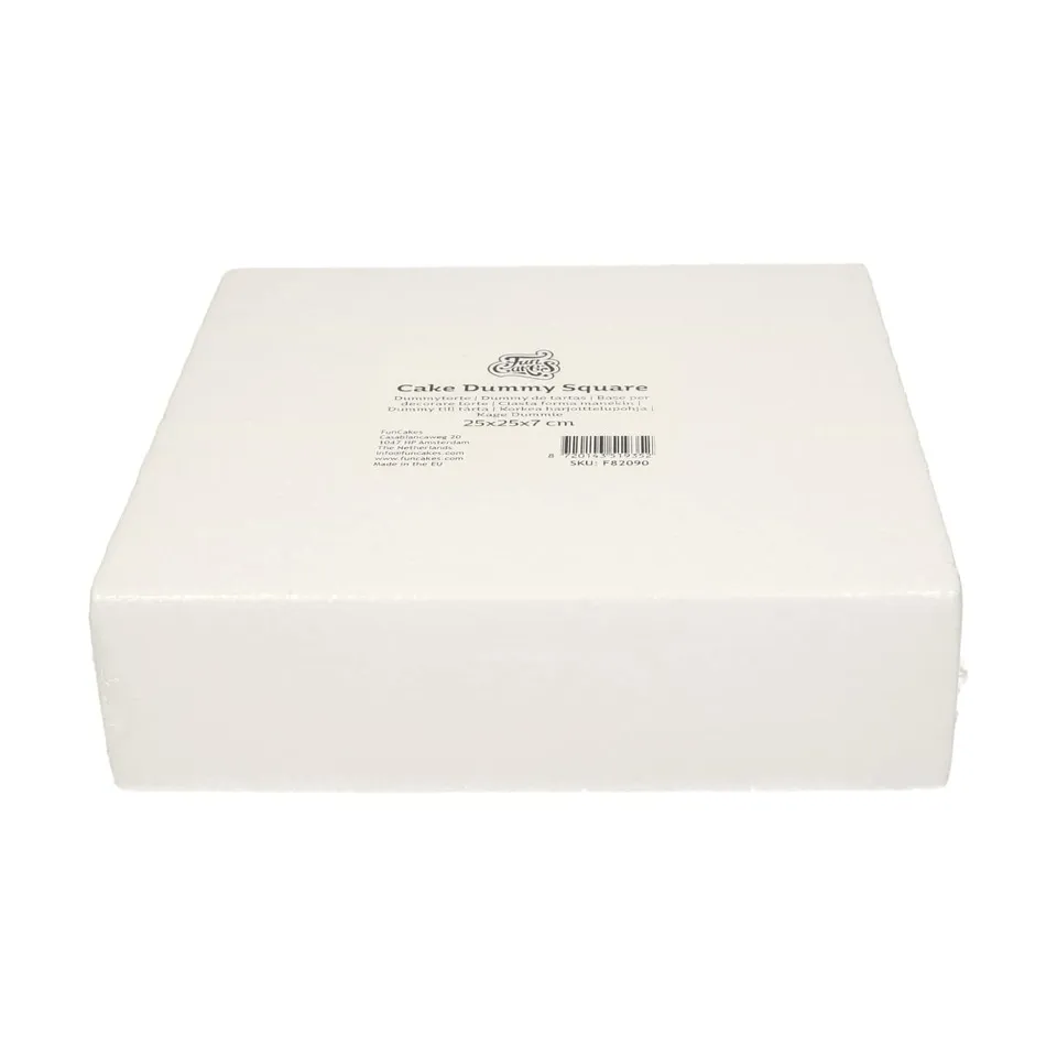 funcakes-cake-dummy-square-styropor-torte-25x25x7-cm image 1